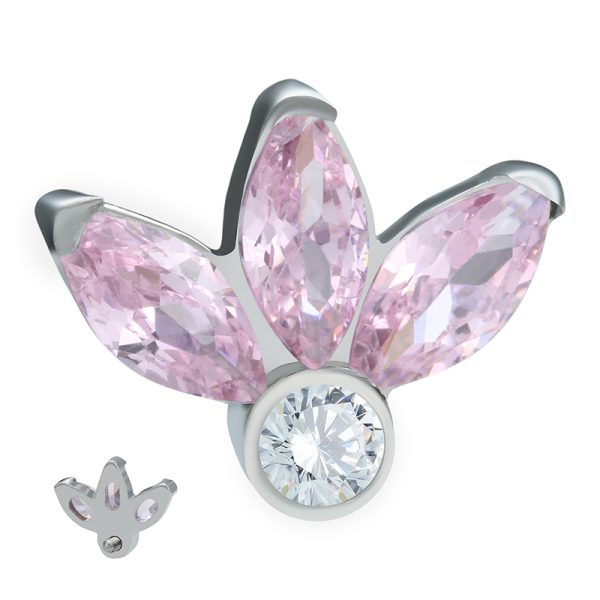 Titanium Internally Threaded Triple Marquise Gemmed End - Image 2