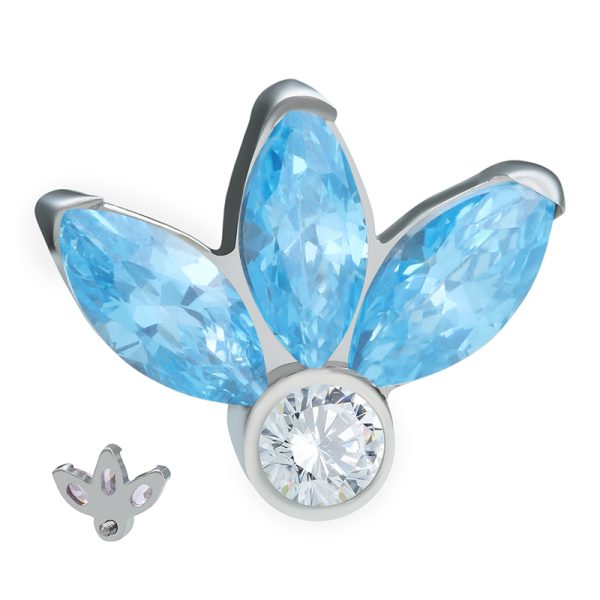 Internally Threaded Triple Marquise Gemmed End - Image 2