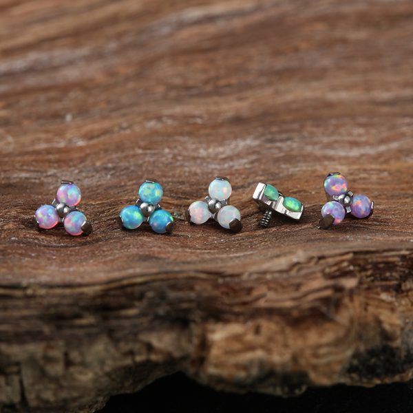 Prong Set Trio Opal Titanium End - Image 3