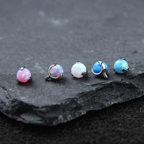 Titanium Three Prong Set Opal End - Image 3