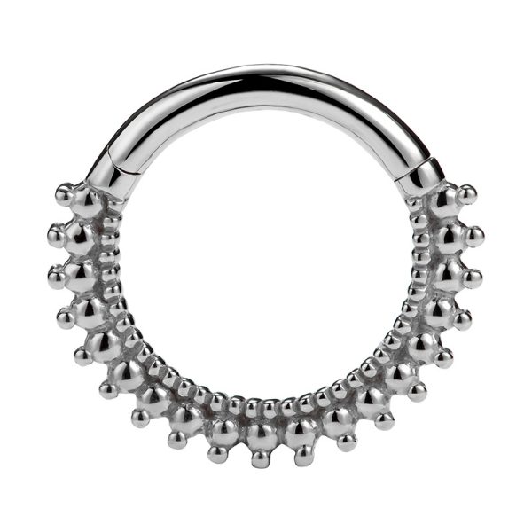 White Gold Triple Beaded Clicker - Image 2