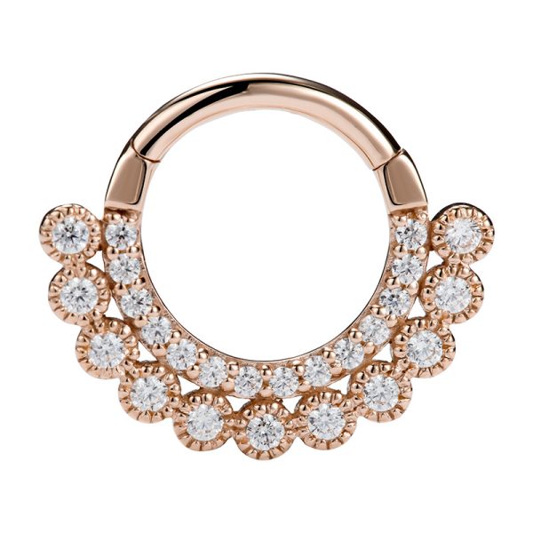 Rose Gold Double Row Gemmed Clicker - Image 2