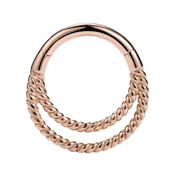 Rose Gold Double Hoop Clicker - Image 2