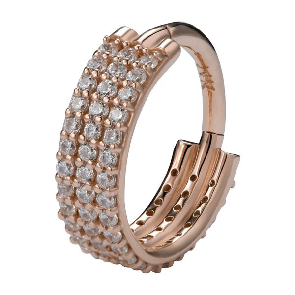 Rose Gold Triple Gemmed Clicker - Image 2