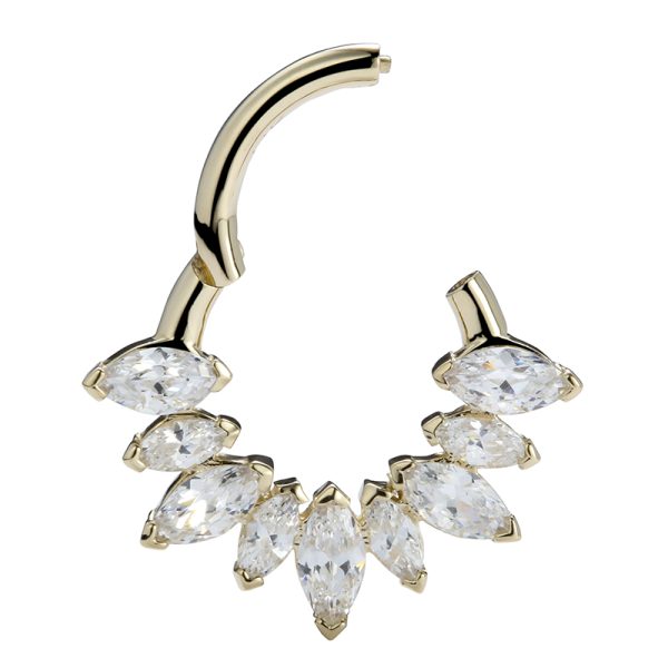 Yellow Gold Marquise Clicker - Image 2