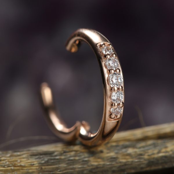 Rose Gold Side-Set Gem Clicker - Image 4