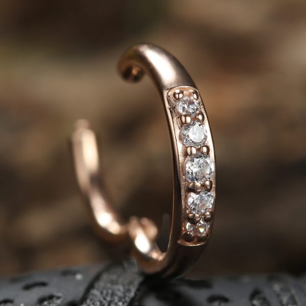 Rose Gold Side-Set Gem Clicker - Image 5
