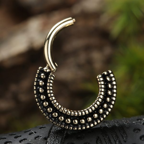 Yellow Gold Beaded Cluster Clicker - Image 4