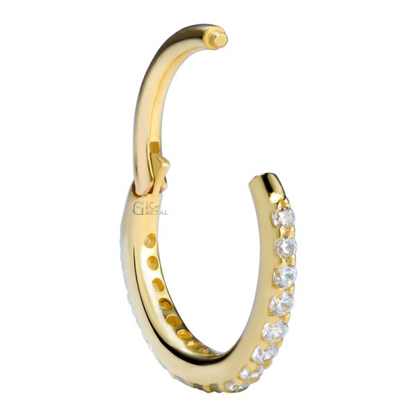 Yellow Gold Classic Gem Clicker - Image 2