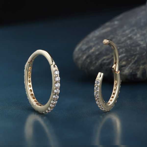 Yellow Gold Classic Gem Clicker - Image 3