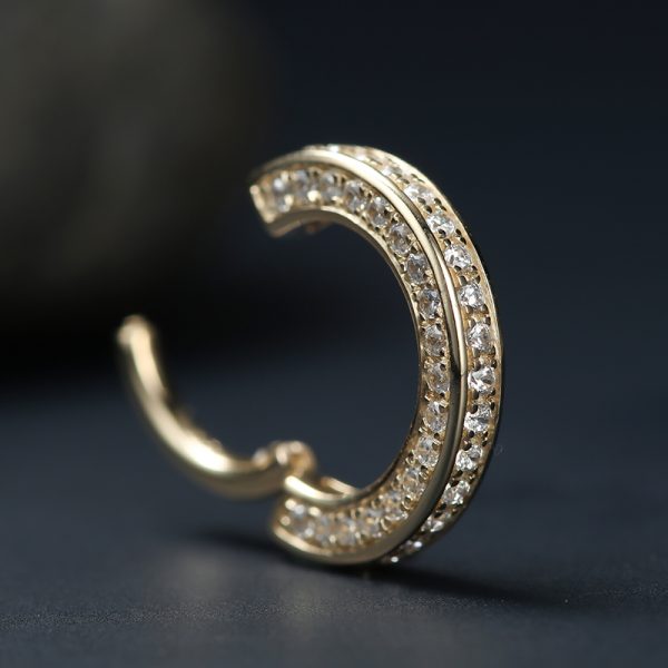 Yellow Gold Gemmed Halo Clicker - Image 3