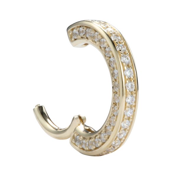 Yellow Gold Gemmed Halo Clicker - Image 2