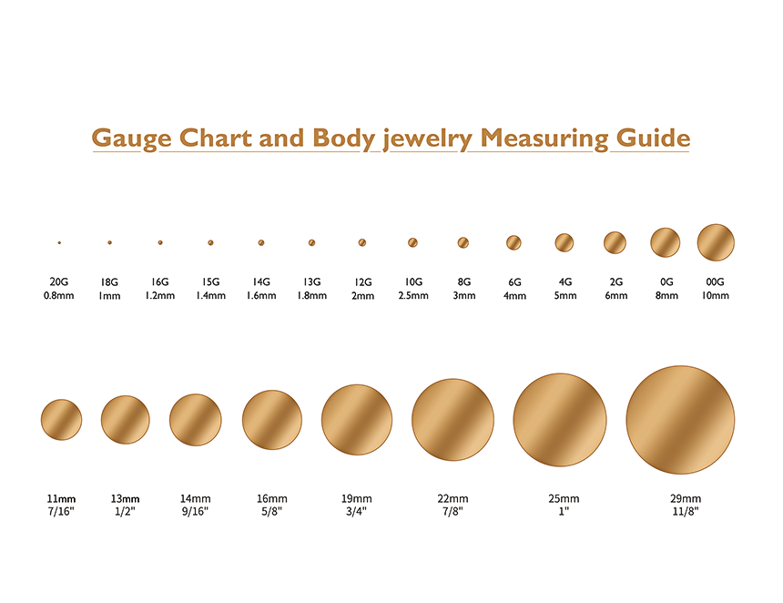 Piercing Sizes Giometal Body Jewelry
